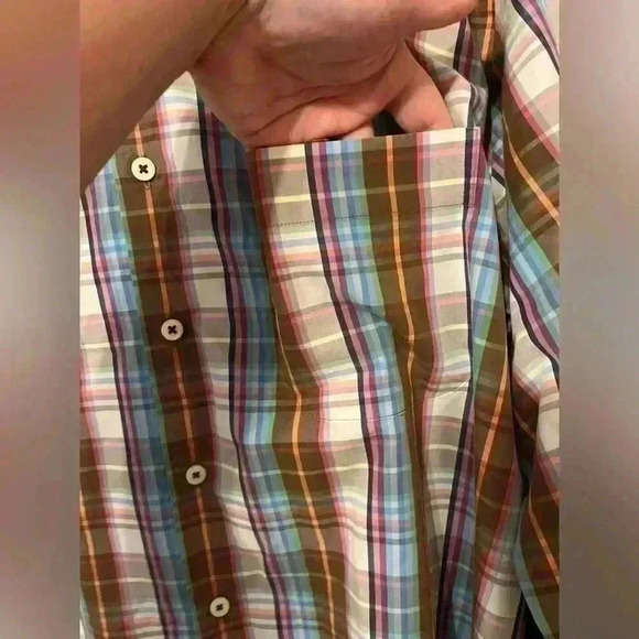 Peter Millar Striped 100% Cotton Button Down/ Button Up Dress Shirt Size Medium - Picture 4 of 9